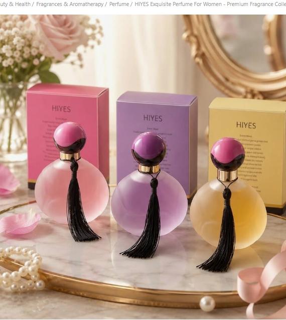 HIYES Exquisite Perfume For Women - Premium Fragrance Collection (Pink / Purple / Yellow 50ml)